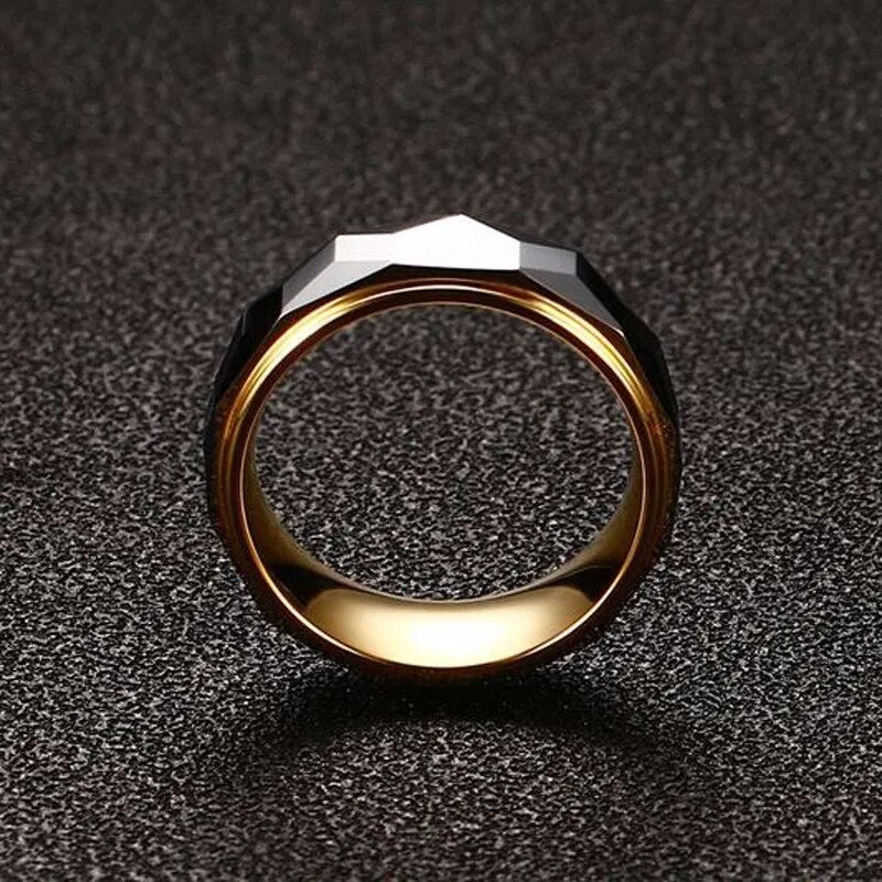 Men's Metal Tungsten Geometric Pattern Trendy Wedding Ring