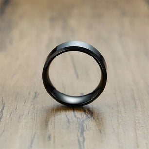 Men's Metal Stainless Steel Trendy Round Pattern Wedding Ring