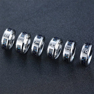Men's Metal Stainless Steel Trendy Geometric Shaped Wedding Ring