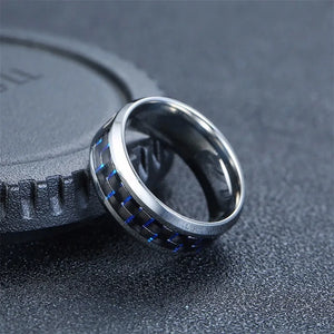 Men's Metal Stainless Steel Geometric Shaped Trendy Wedding Ring