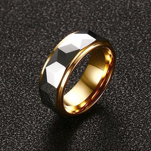 Men's Metal Tungsten Geometric Pattern Trendy Wedding Ring