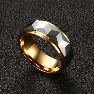 Men's Metal Tungsten Geometric Pattern Trendy Wedding Ring