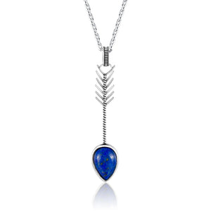 Women's 100% 925 Sterling Silver Lapis Vintage Party Necklace