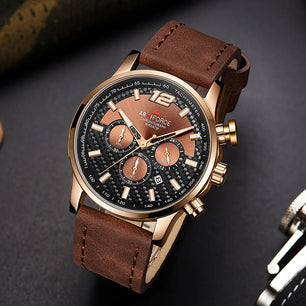 Men's Alloy Buckle Clasp Round Shaped Luxury Quartz Wrist Watches