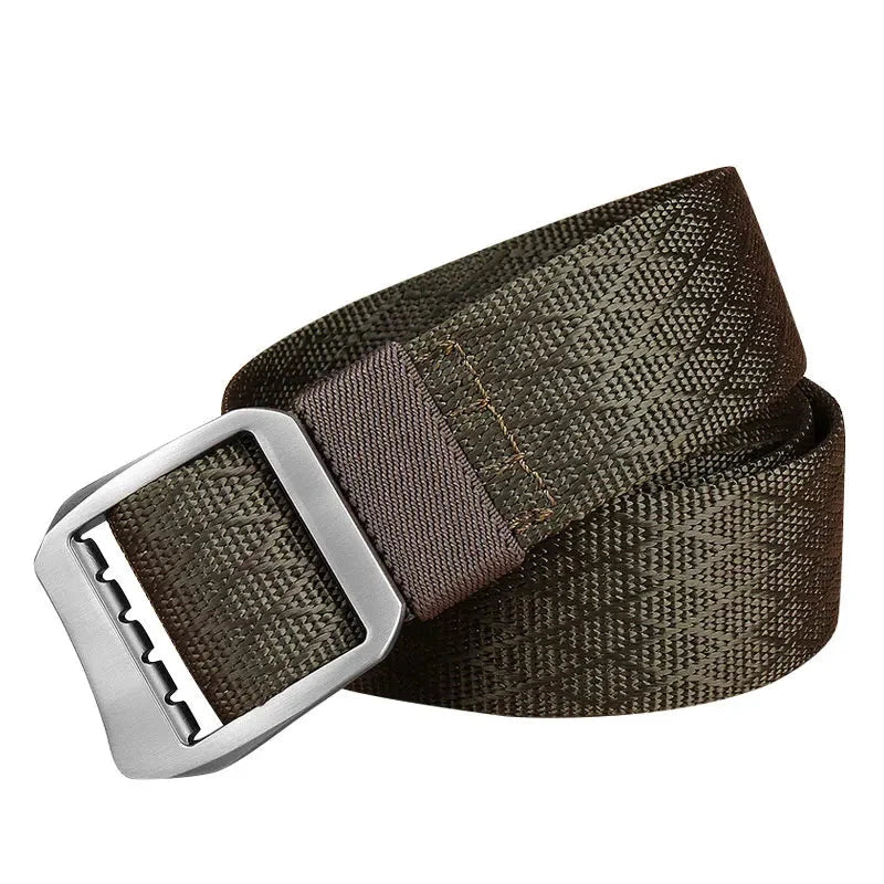 Men's Metal Buckle Closure Printed Pattern Trendy Military Belts