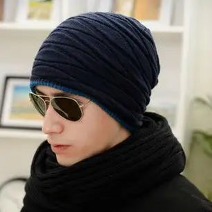 Men's Faux Fur Solid Pattern Casual Wear Winter Bonnet Cap