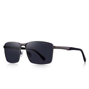 Men's Alloy Frame Polycarbonate Lens Rectangle Shaped Sunglasses