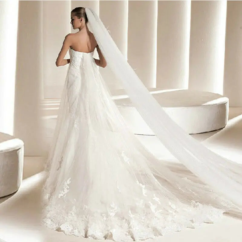 Women's Polyester Cut Edge Two-Layer Cathedral Wedding Veils