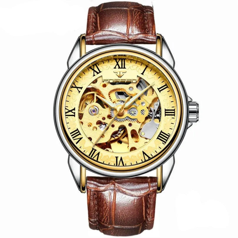 Men's Automatic Stainless Steel Folding Clasp Round Shape Watches