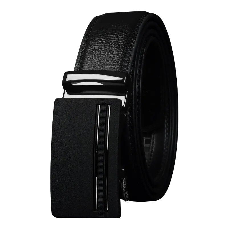 Men's Cowskin Automatic Alloy Buckle Plain Pattern Strap Belts