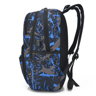 Kid's Oxford Zipper Closure Camouflage Pattern School Backpack