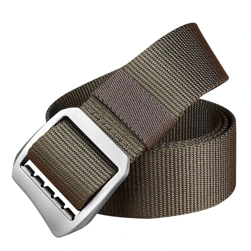 Men's Metal Buckle Closure Printed Pattern Trendy Military Belts