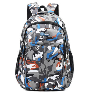 Kid's Nylon Zipper Closure Camouflage Trendy School Backpack