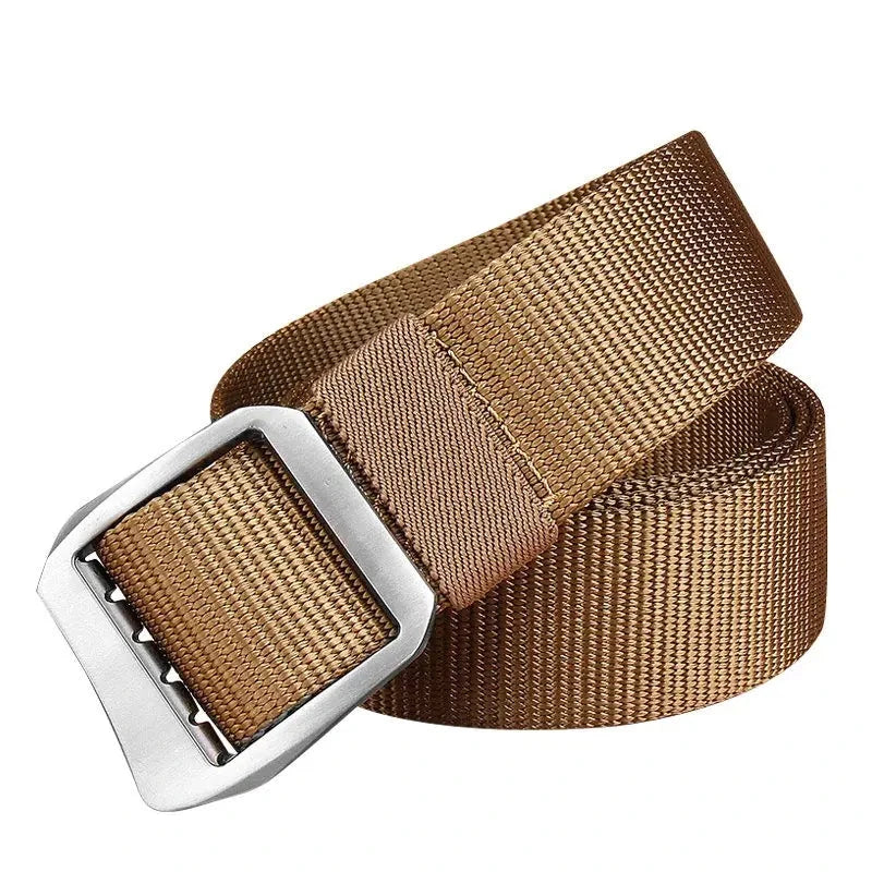 Men's Metal Buckle Closure Printed Pattern Trendy Military Belts