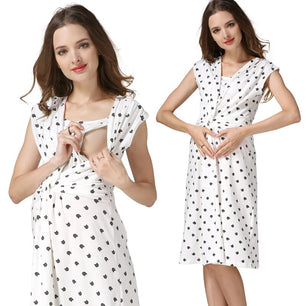 Women's V-Neck Spandex Sleeveless Breastfeeding Maternity Dress