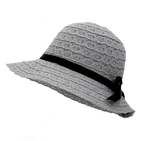 Women's Polyester Solid Pattern Sun Protection Trendy Beach Hat