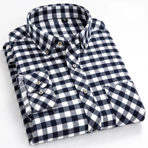 Men's Cotton Turn-Down Collar Full Sleeve Single Breasted Shirt