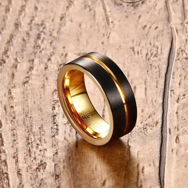 Men's Metal Tungsten Geometric Pattern Classic Wedding Ring