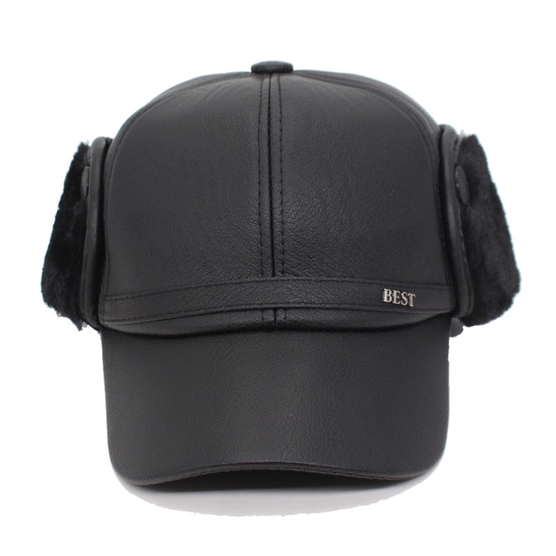 Men's Faux Leather Adjustable Casual Wear Snapback Baseball Caps