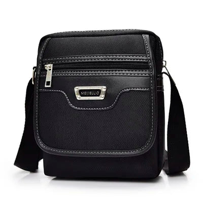 Men's Oxford Zipper Closure Solid Pattern Crossbody Shoulder Bag