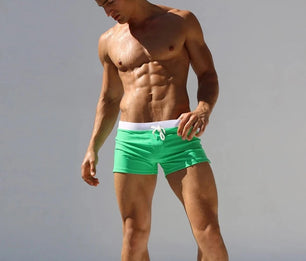 Men's Polyester Drawstring Closure Quick-Dry Swimwear Shorts