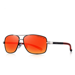 Men's Aluminum Frame Polycarbonate Rectangle Shaped Sunglasses