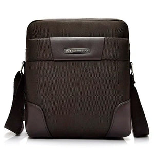 Men's Oxford Zipper Closure Solid Pattern Crossbody Shoulder Bag