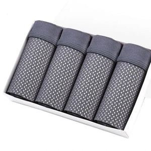 Men's 4 Pcs Polyester Breathable Dotted Pattern Loose Boxer Shorts