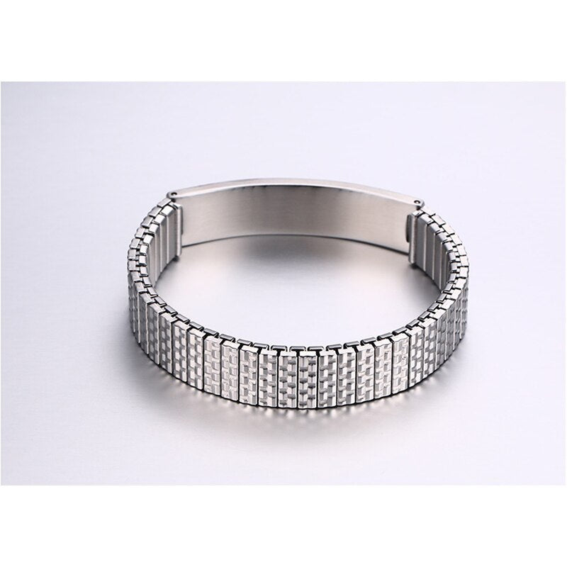 Men's Stainless Steel Hidden Safety Clasp Round Chain Bracelet