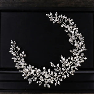 Women's Zinc Alloy Leaf Shaped Tiaras Trendy Bridal Wedding Crown