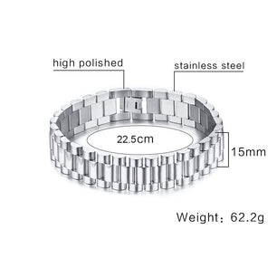 Men's Stainless Steel Hook Clasp Elegant Round Chain Bracelet