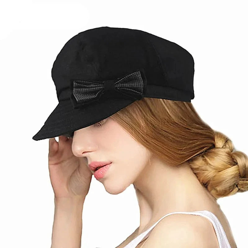 Women's Cotton Solid Pattern Sun Protection Beret Casual Cap