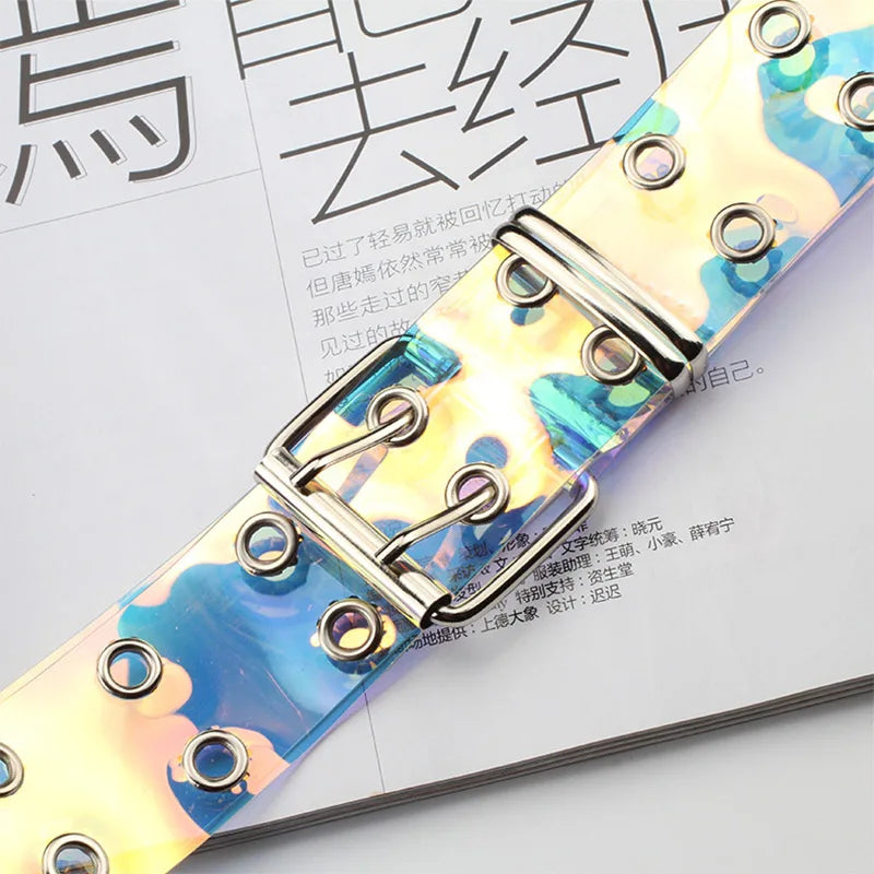 Women's Plastic Buckle Closure Solid Pattern Skinny Waist Belts