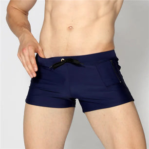 Men's Polyester Drawstring Closure Quick-Dry Swimwear Shorts