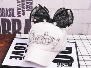 Women's Cotton Pearl Pattern Casual Wear Hip-Hop Snapback Caps