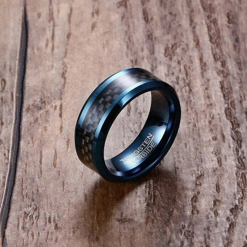 Men's Metal Tungsten Geometric Pattern Trendy Wedding Ring