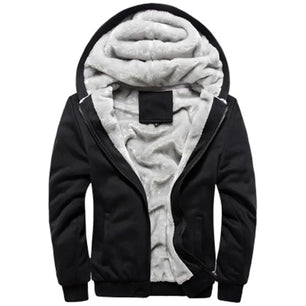 Men's Cotton Long Sleeves Zipper Closure Solid Pattern Jacket