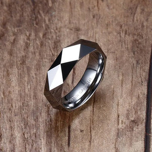 Men's Metal Tungsten Geometric Pattern Trendy Wedding Ring