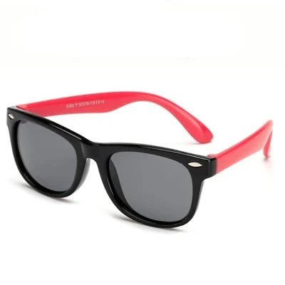 Kid's Acetate Frame Polycarbonate Lens Square Shaped Sunglasses