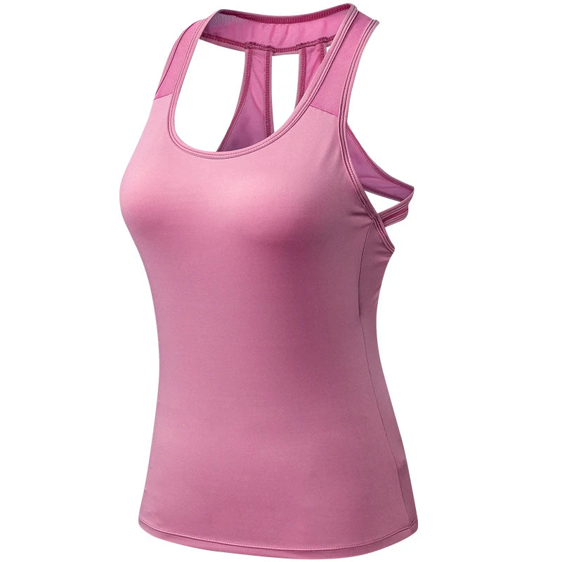 Women's Polyester O-Neck Sleeveless Fitness Yoga Workout Top