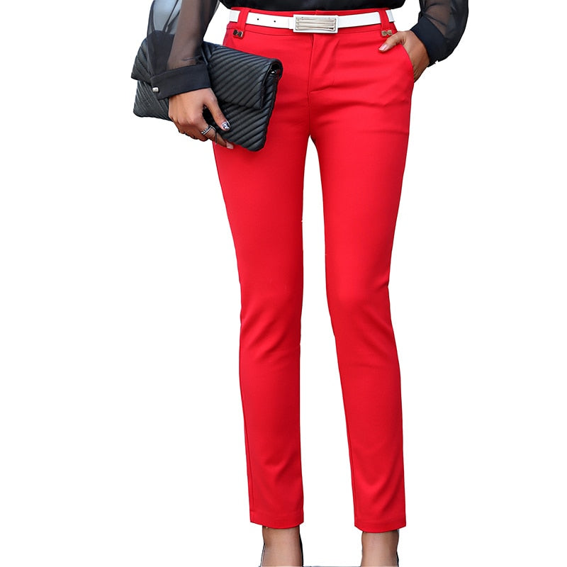 Women's Cotton High High Waist Formal Wear Plain Denim Pants