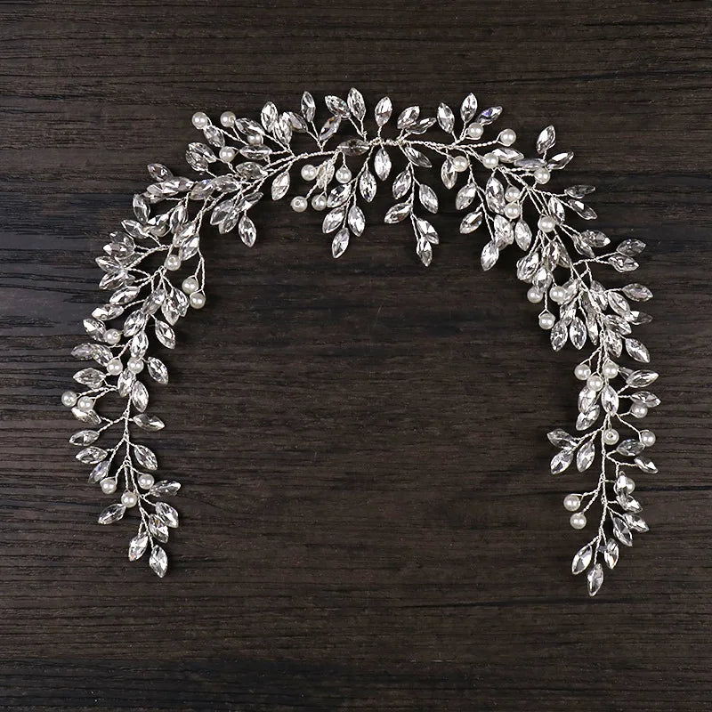 Women's Zinc Alloy Leaf Shaped Tiaras Trendy Bridal Wedding Crown