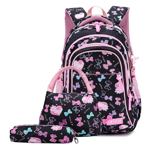 Kid's Nylon Zipper Closure Printed Pattern Trendy School Backpack