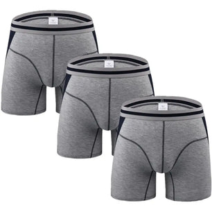 Men's 3 Pcs Spandex Breathable Solid Underwear Boxer Shorts