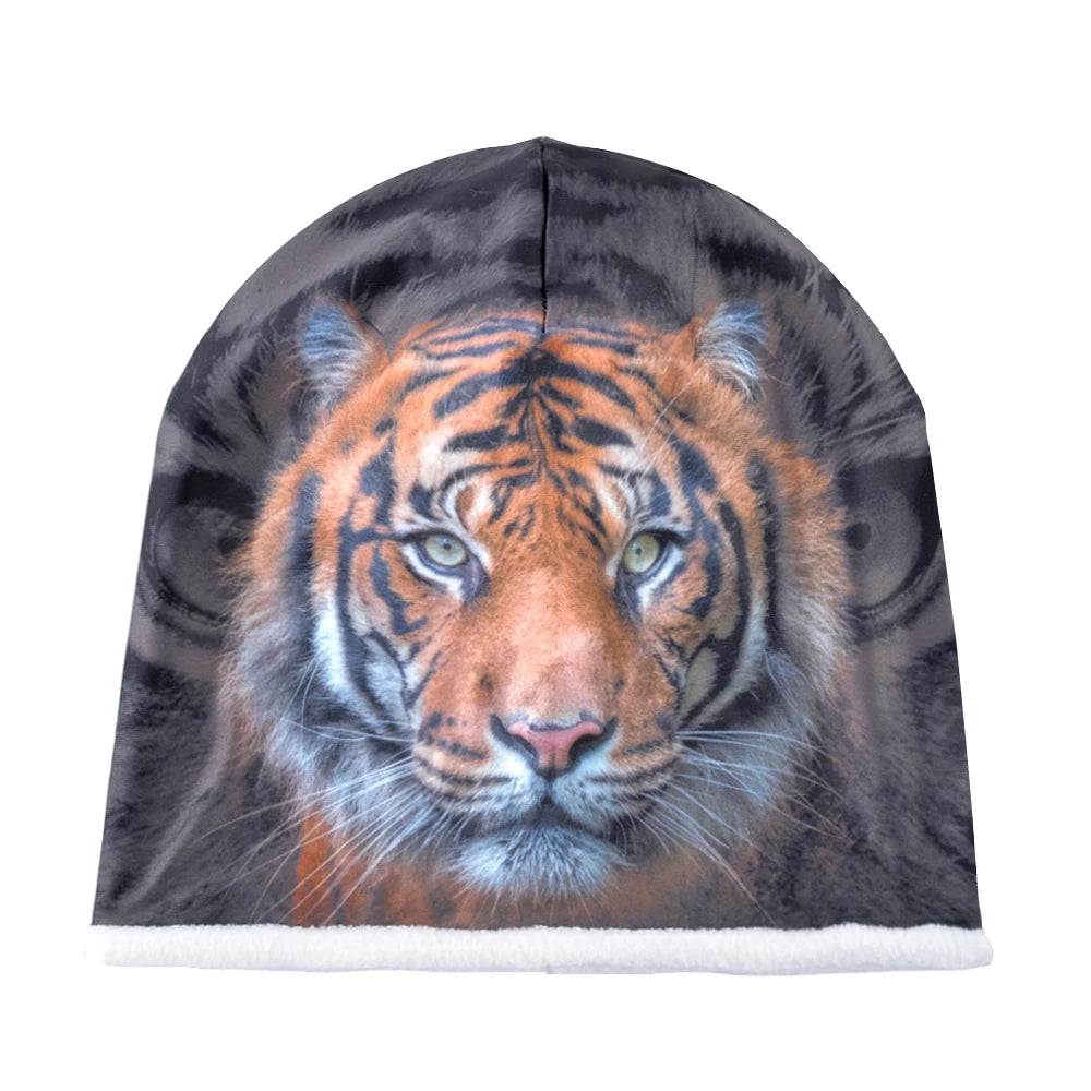 Women's Acrylic Animal Pattern Casual Wear Hip Hop Winter Cap