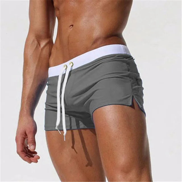 Men's Spandex Quick-Dry Swimwear Solid Pattern Beach Shorts