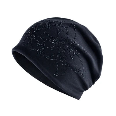 Women's Acrylic Rhinestone Pattern Casual Wear Winter Cap