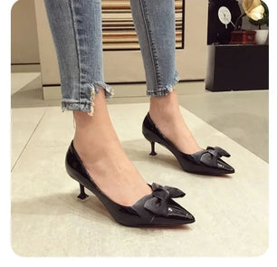 Women's PU Pointed Toe Slip-On Closure Solid Pattern Party Shoes
