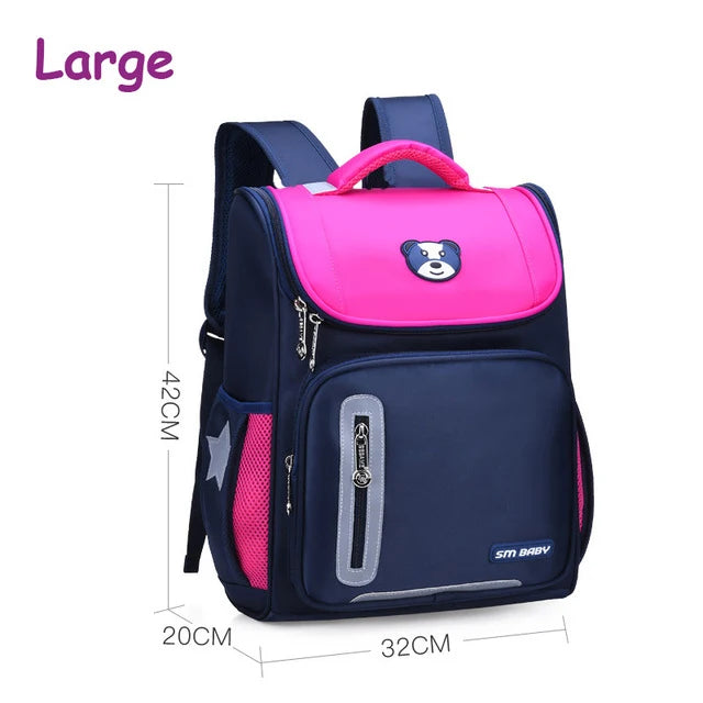 Kid's Nylon Zipper Closure Mixed Colors Trendy School Backpack