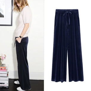 Women's Polyester High Elastic Waist Closure Casual Denim Trousers